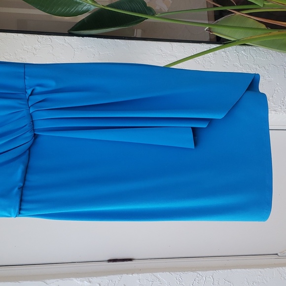 WHBM XS Sleveless Draped Sheath Blue Dress excellent condition - Picture 3 of 4